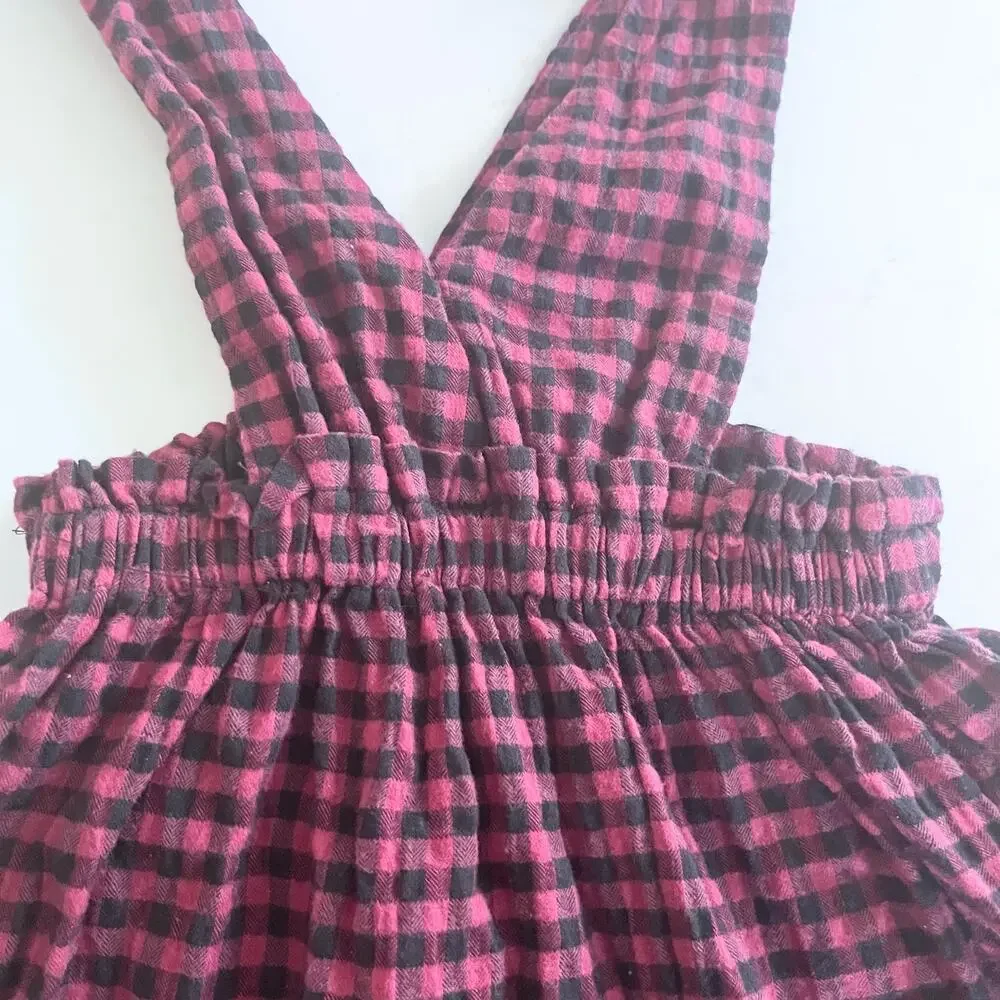 Zara girls gingham overall skirt 12-18 months